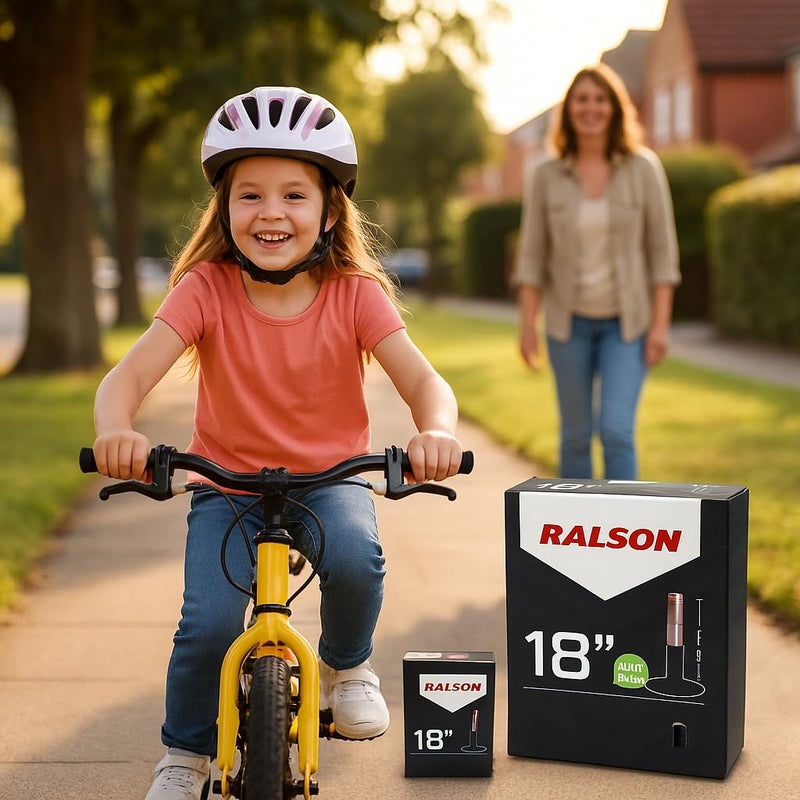 RALSON 18 Inch Bicycle Inner Tube (18x1.50–18x2.125) Fits 40-355/47-355/50-355/54-355/57-355 | 48mm AV Schrader Valve | Butyl Rubber Tube for Kids Bike, BMX, Scooter, Stroller, Folding - Image 5