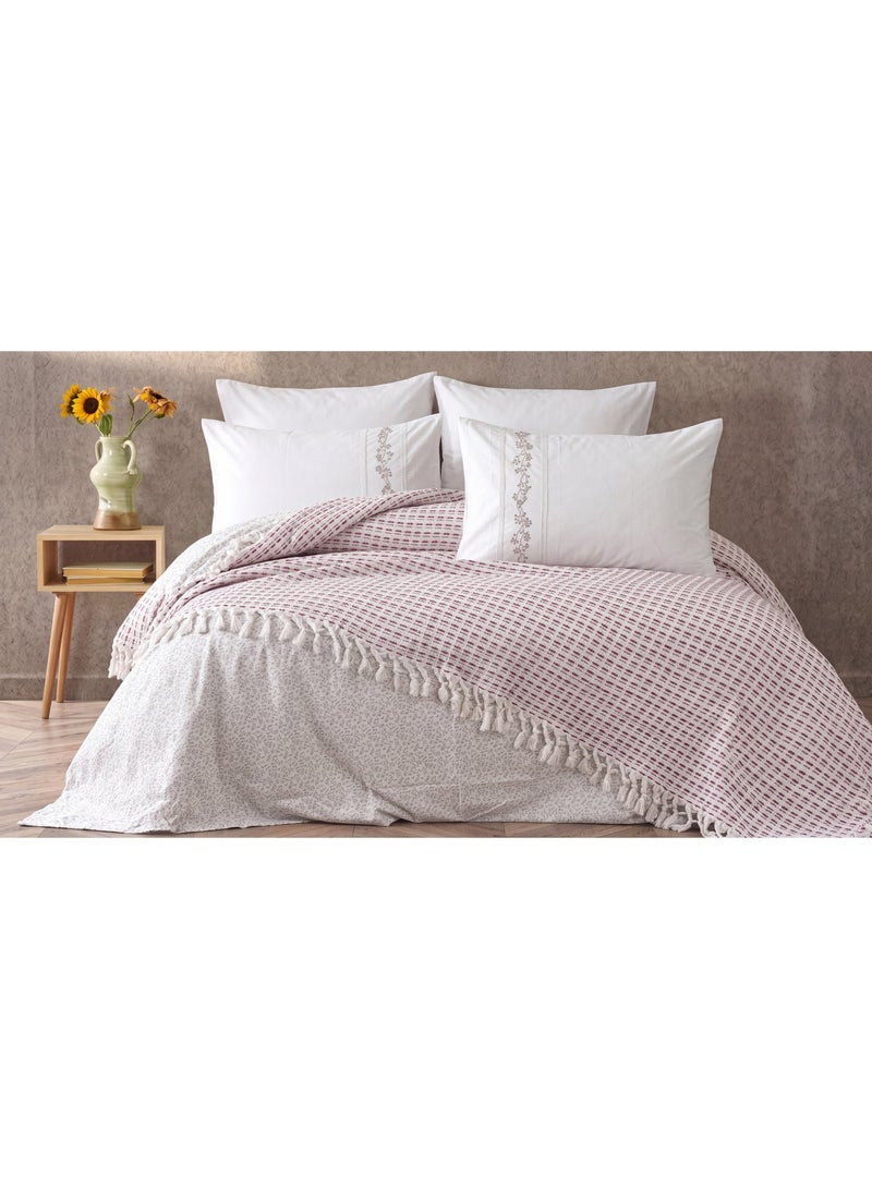 Luxurious Mallorca Summer Bedding Set – Off-White with Al-Anabi  Accents, 100% EGYPTION Cotton (6-Piece Set) - Image 1