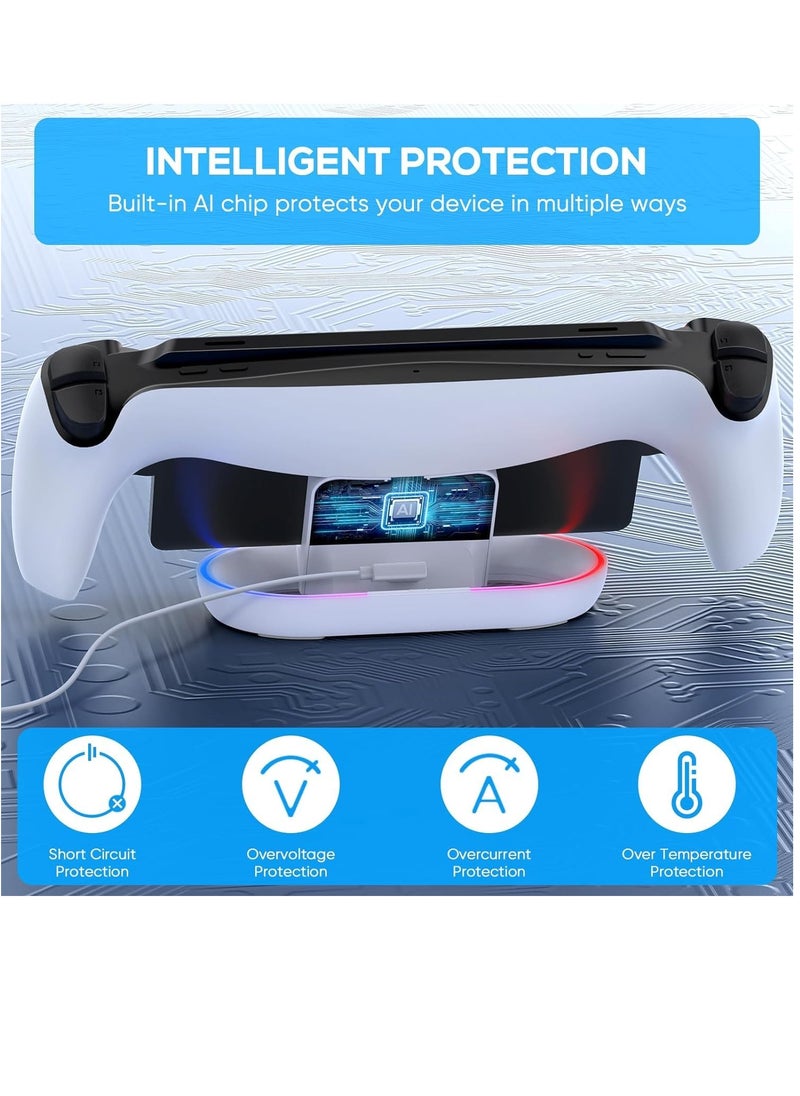 Ipega - Charging Dock Station for PlayStation Portal Handheld Charger Stand with RGB Light and USB C Charging Cable - Image 1