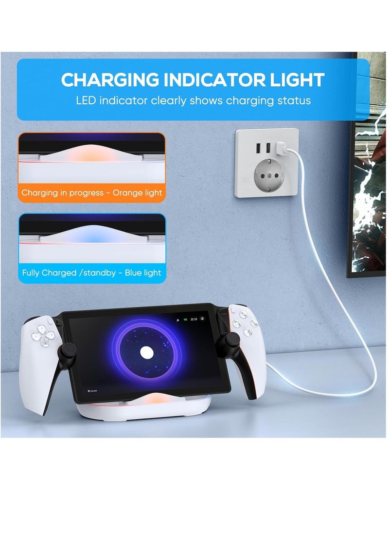 Ipega قاعدة شحن لحامل الشاحن المحمول لبوابة PlayStation مع ضوء RGB وكابل شحن USB C  - Image 4