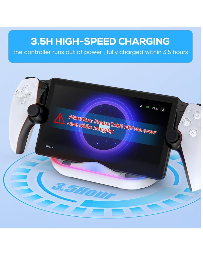 Ipega قاعدة شحن لحامل الشاحن المحمول لبوابة PlayStation مع ضوء RGB وكابل شحن USB C  - Image 2