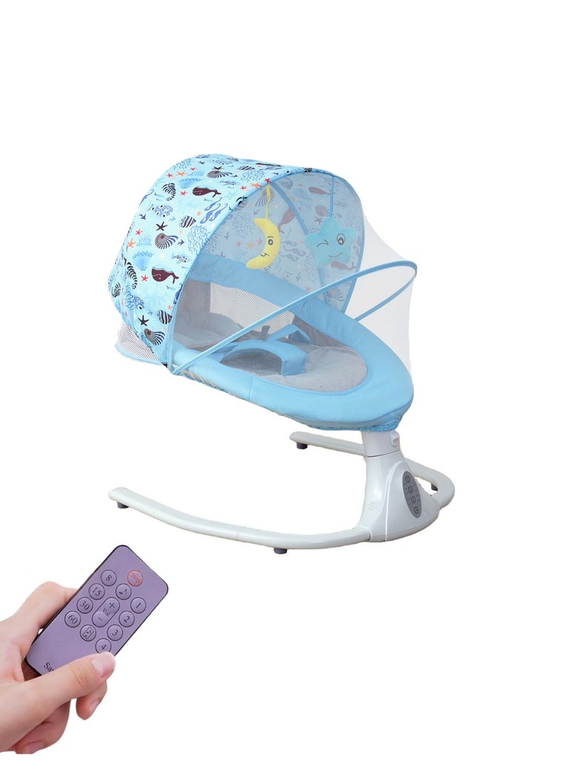 Moms Magic Baby Rocking Chair – Auto Swing with Remote Control, Bluetooth Music, USB Port, 4-Gear Electric Swing, Lying Flat for Comfort  - Image 2