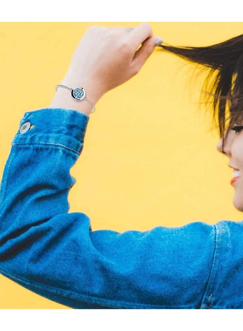 Beauty Essential Oil Diffuser Bracelet – Stainless Steel Aromatherapy Locket, Adjustable Diffuser Bracelet with 24 Refill Pads in 12 Colors, Perfect Gift Set for Women & Girls, Ideal for Relaxation & Stress Relief - Image 2