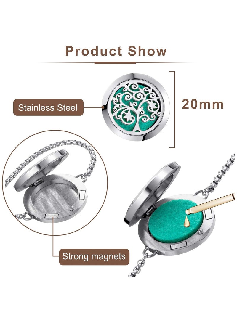 Beauty Essential Oil Diffuser Bracelet – Stainless Steel Aromatherapy Locket, Adjustable Diffuser Bracelet with 24 Refill Pads in 12 Colors, Perfect Gift Set for Women & Girls, Ideal for Relaxation & Stress Relief - Image 3
