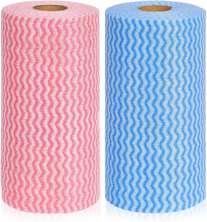 DALUCI Reusable Kitchen Towel Roll Wipes – Super Absorbent Cleaning Cloth | Washable Kitchen Roll & Tissue Paper Roll for Home & Kitchen | Multipurpose Cleaning Accessories (2 Roll, 160 Pulls) - Image 1
