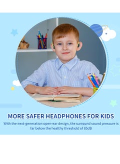 KASTWAVE Open-Ear Headphones, Kids Headphones, Open Ear Bluetooth Headphones with MIC, Portable and Safer for Kids, Touch Control Headset for School/Work/Computer/Phone (Green)  - Image 2