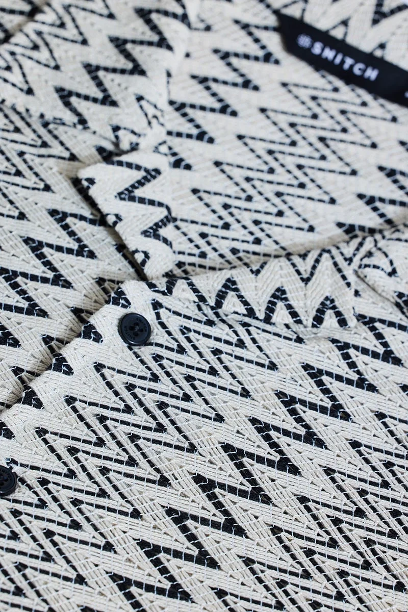 سنيتش قميص كروشيه أبيض مقاس كبير