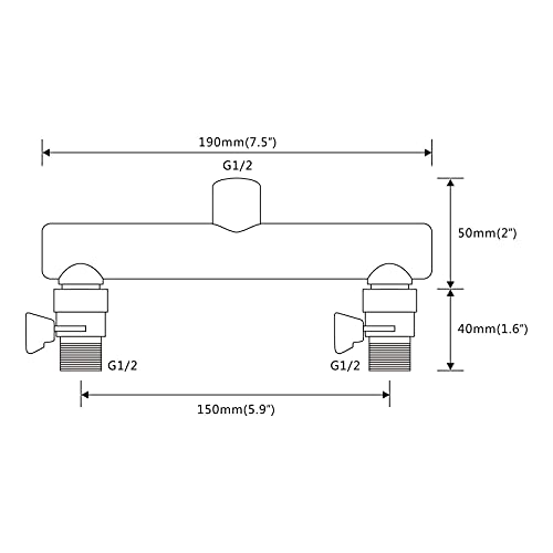 HAOXIN Shower Head Manifold with Double Outlet and Shut Off Valves for Dual Sprayer Showering System,Can Connect Two Showerheads,Brushed Nickel,STN02 - Image 2