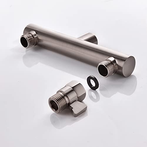 HAOXIN Shower Head Manifold with Double Outlet and Shut Off Valves for Dual Sprayer Showering System,Can Connect Two Showerheads,Brushed Nickel,STN02 - Image 5