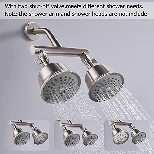 HAOXIN Shower Head Manifold with Double Outlet and Shut Off Valves for Dual Sprayer Showering System,Can Connect Two Showerheads,Brushed Nickel,STN02 - Image 3
