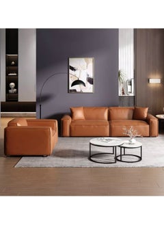 A to Z Furniture Malta Leather Chair and Modular Sofa in Brown Color Sofa Arm Chair - Real Leather 415  - Image 2