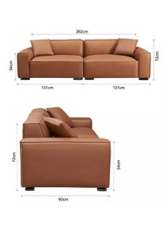 A to Z Furniture Malta Leather Chair and Modular Sofa in Brown Color Sofa Arm Chair - Real Leather 415  - Image 3