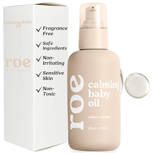 Roe Wellness Baby Oil Calming & Soothes, Hydrates Rough and Irritated Skin | All Natural Non-Greasy Hydrating Baby Oil | Moisturize Full Body (Calming Baby Oil) - Image 1