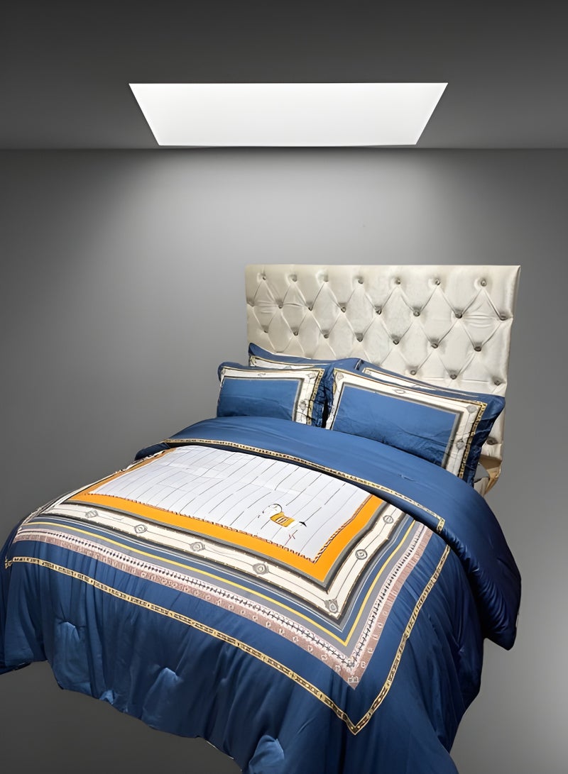 HOMETOPIA Luxury 6-Piece Bedding Set King Size – Ultra-Soft Microfiber Comforter 230x260cm, Deep Pocket Fitted Sheet 200x200+30cm, 4 Pillow Covers – Classic Royal Pattern – Wrinkle-Free, Breathable, Machine Washable, Hotel Quality Bed Set – Double Bed Mattress Fit – Premium Bedroom Essentials KSA  - Image 1