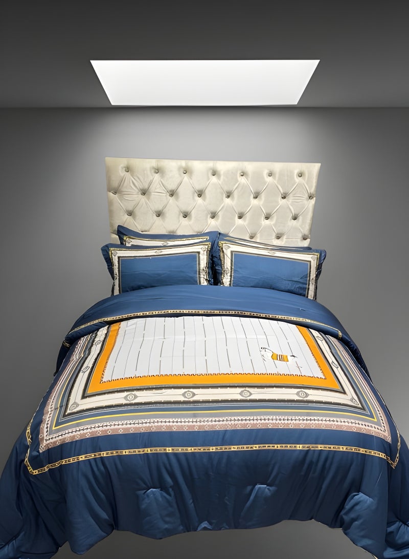 HOMETOPIA Luxury 6-Piece Bedding Set King Size – Ultra-Soft Microfiber Comforter 230x260cm, Deep Pocket Fitted Sheet 200x200+30cm, 4 Pillow Covers – Classic Royal Pattern – Wrinkle-Free, Breathable, Machine Washable, Hotel Quality Bed Set – Double Bed Mattress Fit – Premium Bedroom Essentials KSA  - Image 2