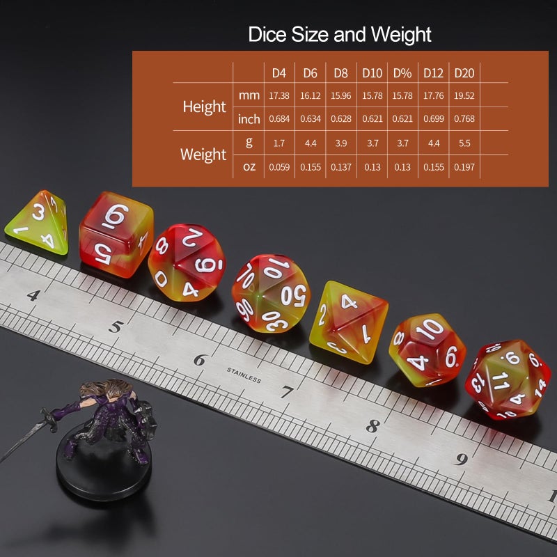 QMay DND Dice Set 15 X 7 Polyhedral Dice (105pcs) with 1 Large Flannel Bag, D&D Dice (D4 D6 D8 D10 D% D12 D20) for Dungeons and Dragons RPG MTG Table Games - Image 5