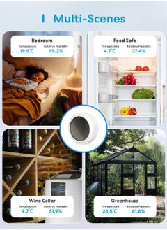 meross Meross WiFi Hygrometer Indoor Thermometer, Smart Temperature and Humidity Meter with Solar Energy Supply  - Image 3