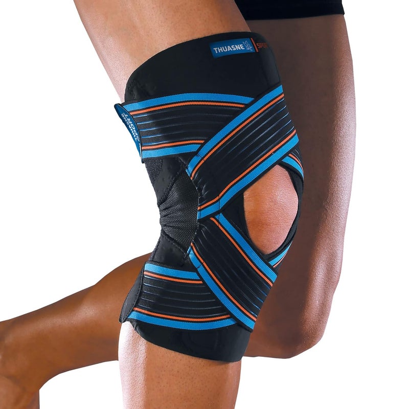 THUASNE Sport Open Strapping Knee Brace Unstable or Painful Knee Limitation of Heat Loss Support Index 45 CE Medical Device Size S - Image 2
