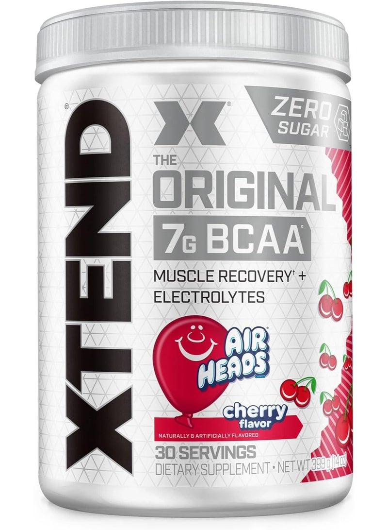 XTEND Original BCAA Powder Airheads Zero Sugar With Electrolytes for Hydration & Muscle Repair, Post-Workout Supplement, Cherry Flavor - 30 Servings - Image 1