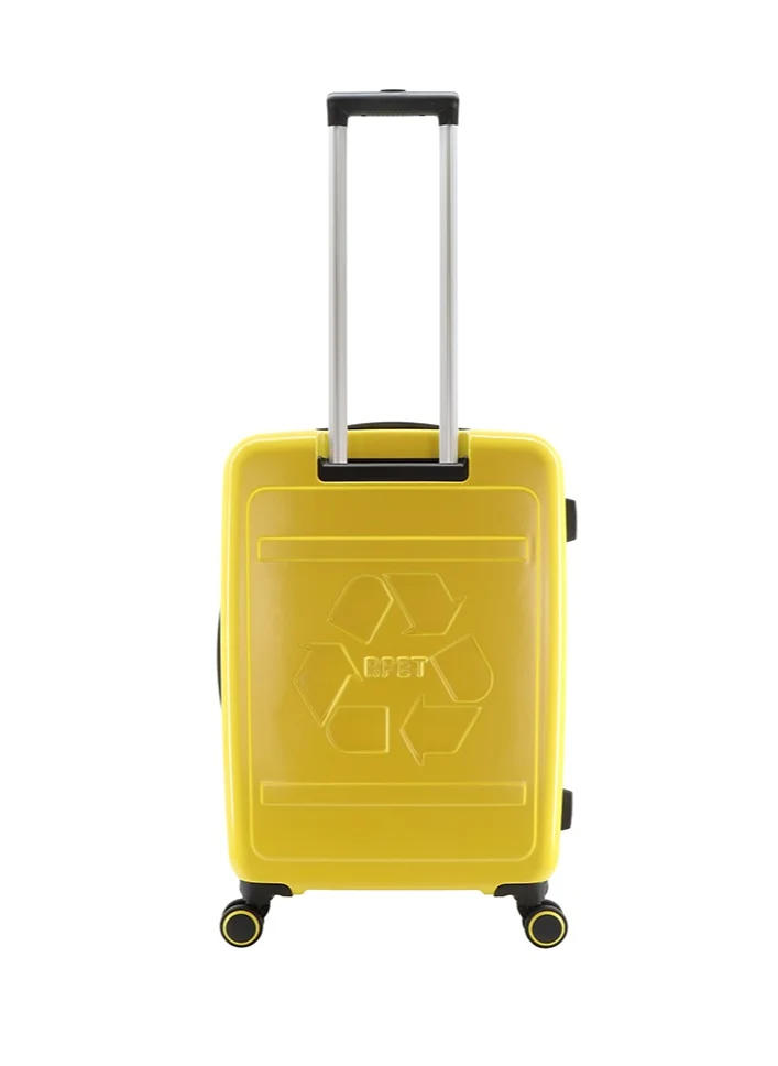 ناشيونال چيوغرافيك National Geographic RPET Balance Hardshell Medium Check-In Suitcase, Durable Lightweight  TSA Combination Lock Travel Luggage, 4 Quite Spinner Wheel Trolley Bag (24 Inch) Yellow.