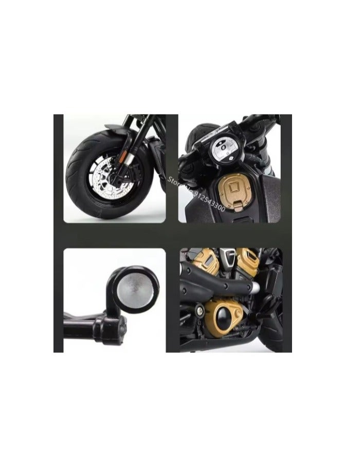 Scale 1:12 made of Diecasting HaLei metal alloy motorcycle model toys with wheels can transform into rubber tires for motorcycle festival gifts for boys. - Image 2
