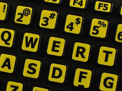 4Keyboard English US Large Lettering Keyboard Sticker (Upper CASE) Yellow Background for Desktop, Laptop and Notebook (Manufactured 4Keyboard) - Image 4