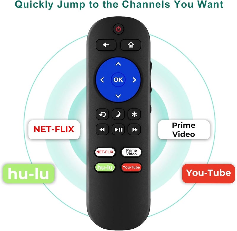 Yimaut Replacement for All Roku TV Remote, Universal for Hisense Roku/TCL Roku/Onn Roku/Element Roku/Sharp Roku/Haier Roku/Hitachi/LG/Sanyo/JVC/Magnavox/RCA/Philips/Westinghouse Roku Series Smart TV - Image 5