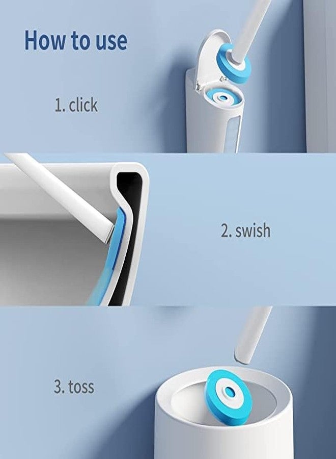 CQT 40 PCS Toilet Bowl Wand Head Easy to Clean Toilet Brush Head Compatible with CQT Wand Refill - Image 5