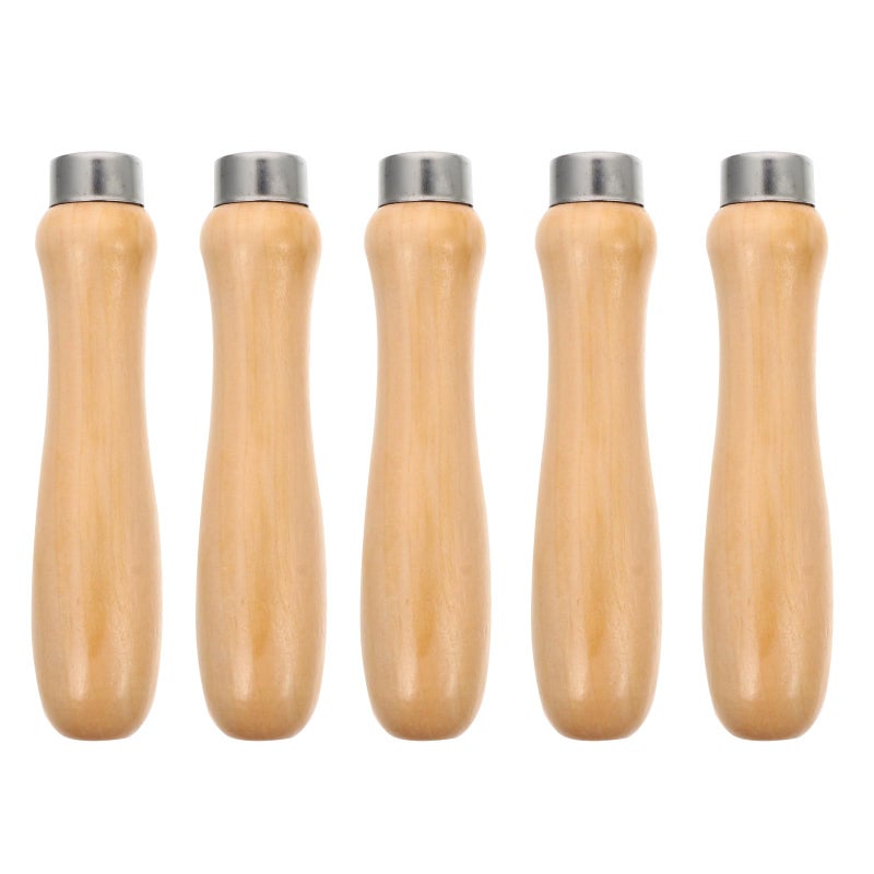 Wooden File Handles with Metal Collars 5 Pack for Woodworking Rasp and File Tool Accessories - Image 2