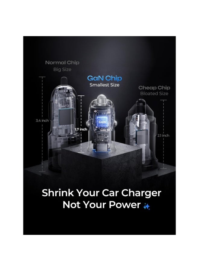 Lisen Car Charger With 240W USB C Cable Fast Charging [80W+18W GaN] [Mini Metal] for iPhone 16 Pro Max MacBook Air iPad2024 Samsung Galaxy S24 S23 - Image 2