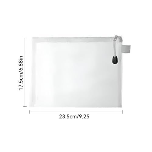 Amillee Zipper Nylon Mesh Pouch Transparent Document Holder Pencil Case Cosmetic Makeup Bag Multipurpose Travel Organizer for School Office Stationery Supplies File Envelope Storage (Medium 4Pcs) - Image 2