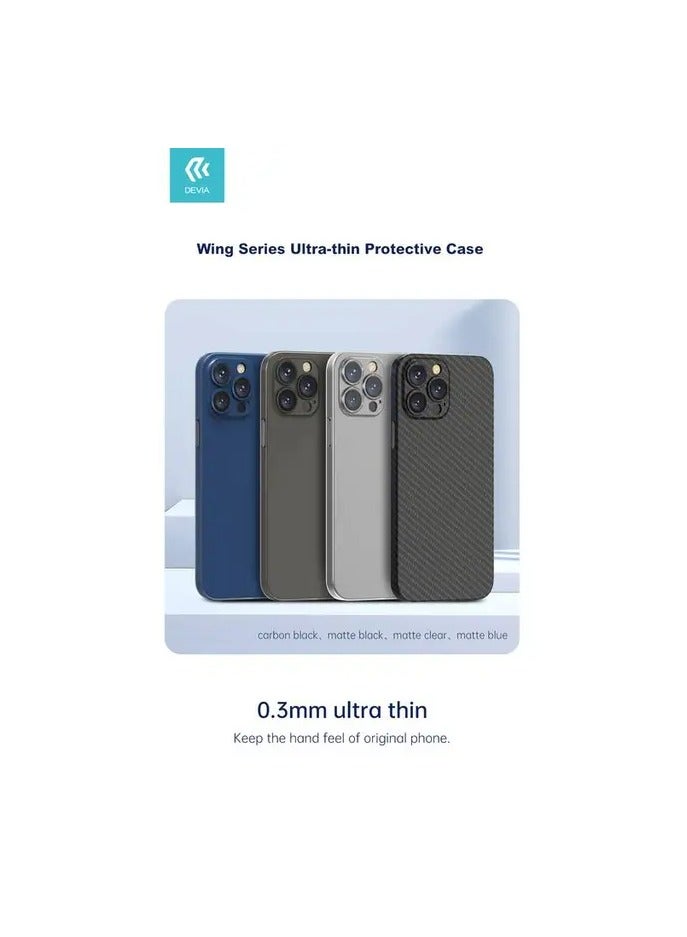 ديفيا جراب خلفي واقٍ رفيع للغاية من سلسلة Wing لهاتف iPhone 13 Pro Max مقاس 6.7 بوصة / ممتص للصدمات / مقاوم للخدش / سهولة الوصول إلى جميع المنافذ - أسود غير لامع - Image 2