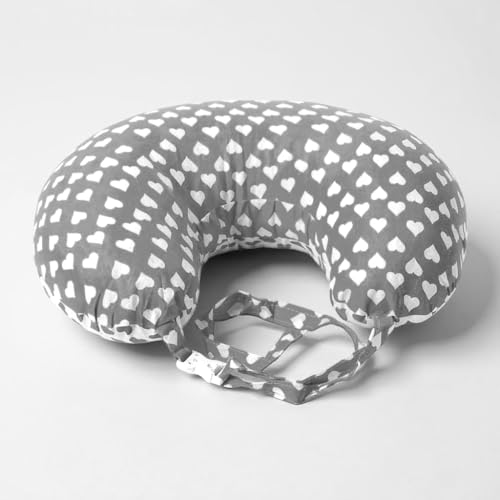 VParents Feeding Pillow, Breast Feeding Pillows Vacuum Packed Cotton Nursing Pillow and Positioner, Breastfeeding, Bottle Feeding, Baby Support Rosy (Gray) 110656 - Image 1