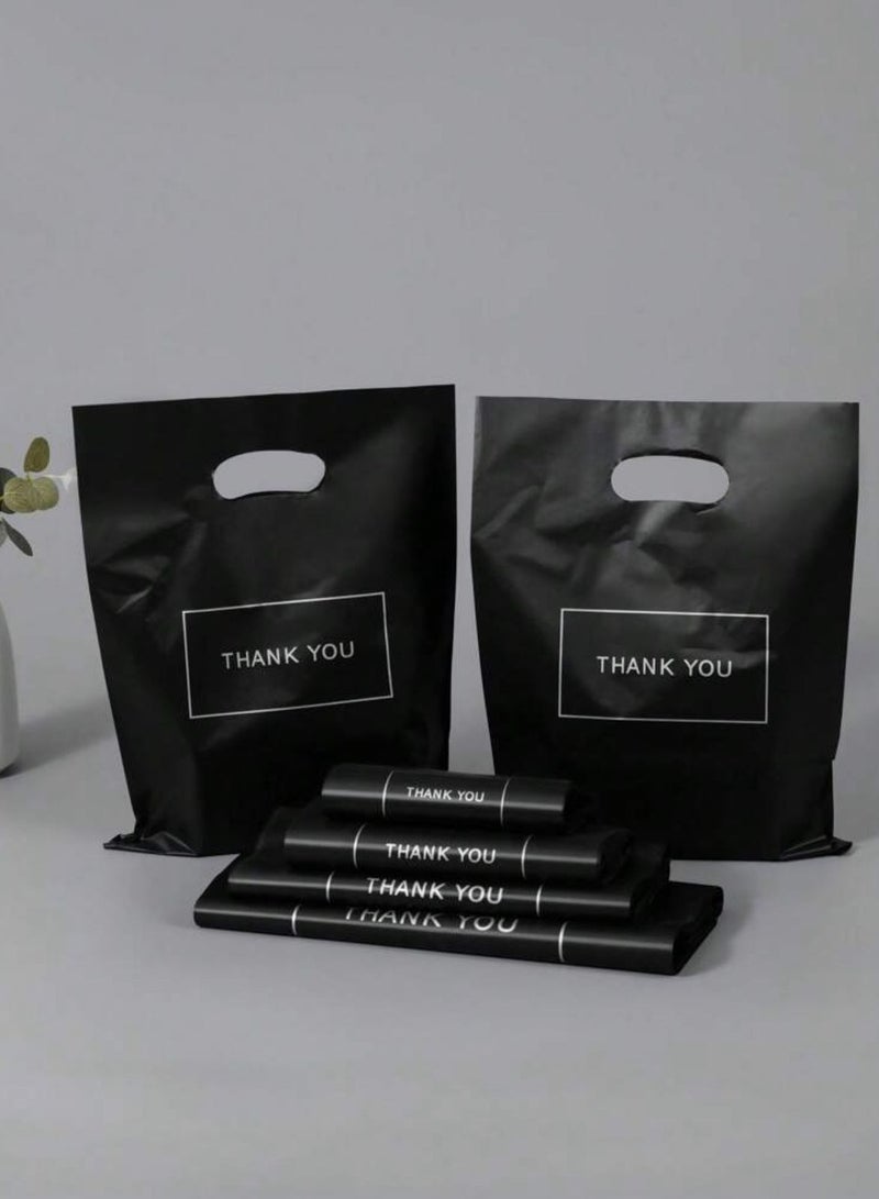50 Black "Thank You" Gift Bags 20×30 cm – Perfect for Giveaways & Small Gifts - Image 3