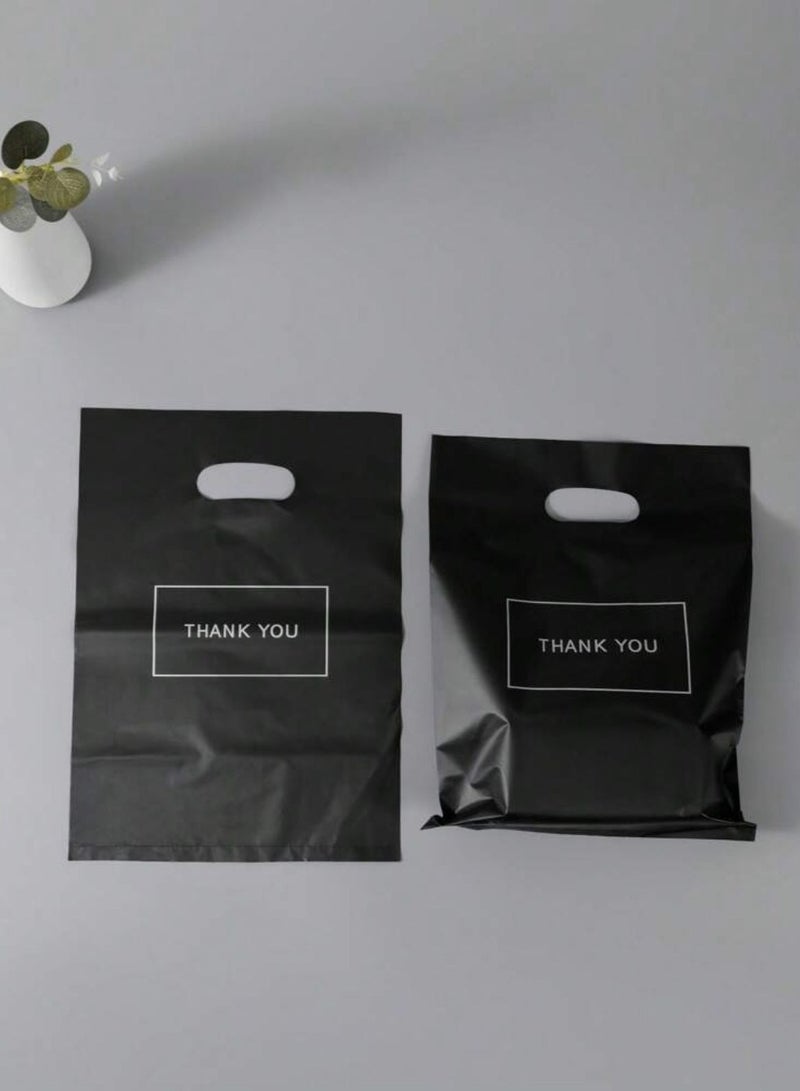 50 Black "Thank You" Gift Bags 20×30 cm – Perfect for Giveaways & Small Gifts - Image 4