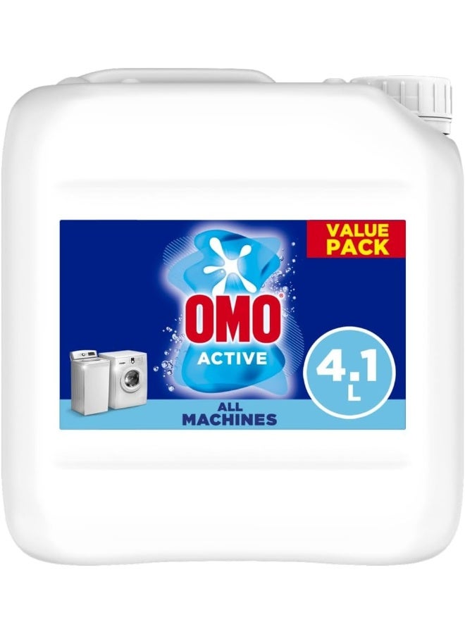 Omo منظف غسيل سائل OMO، نشط، إزالة 100% من البقع في غسلة واحدة فقط*، 4.1 لتر، قد يختلف التعبئة - Image 1