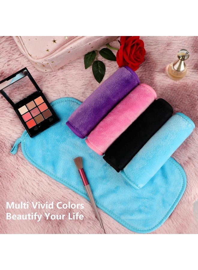 Orighty Makeup Remover Cloths 12 Pack, Reusable Microfiber Facial Cleansing Cloths, Remove Instantly Dirt, Makeup&Waterproof Mascara with Just Water, 15.5 x 7.5 in, Blue/Purple/Black/Pink - Image 5