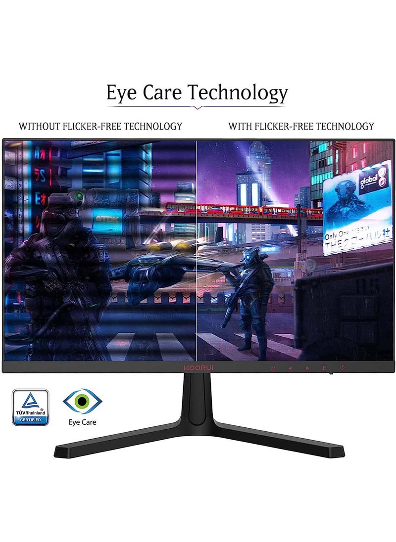 KOORUI - 24 Inch Computer Monitor - FHD 1080P Gaming Monitor 165Hz VA 1ms, AdaptiveSync Technology, Ultra-Thin LED Monitor,HDMI X2 / DP, VESA Compatible, Tilt Adjustable, Eye Care - 24E4 - Image 1