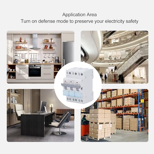 Eujgoov 3P Power Transfer Switch - Isolation Transfer Switch, Manual Changeover Switch, 63A 400V, DIN Rail Mount - Image 5