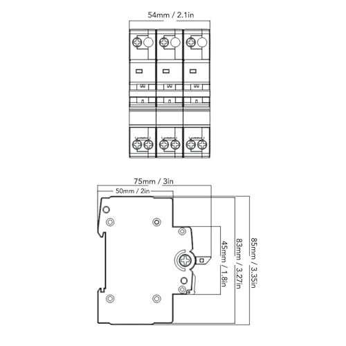 Eujgoov 3P Power Transfer Switch - Isolation Transfer Switch, Manual Changeover Switch, 63A 400V, DIN Rail Mount - Image 4