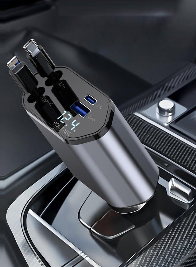 120W car charger Super fast charge retractable - Image 1