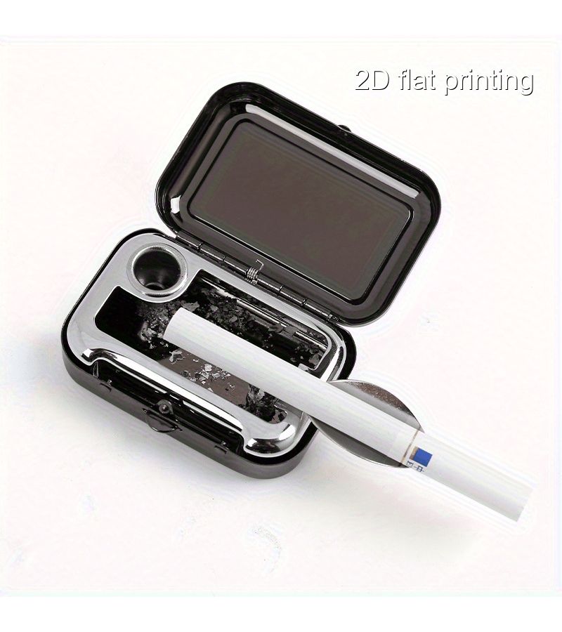 Portable Ashtray Blue Gemstone Pattern Metal Box for Men Women Car Pocket - Image 4