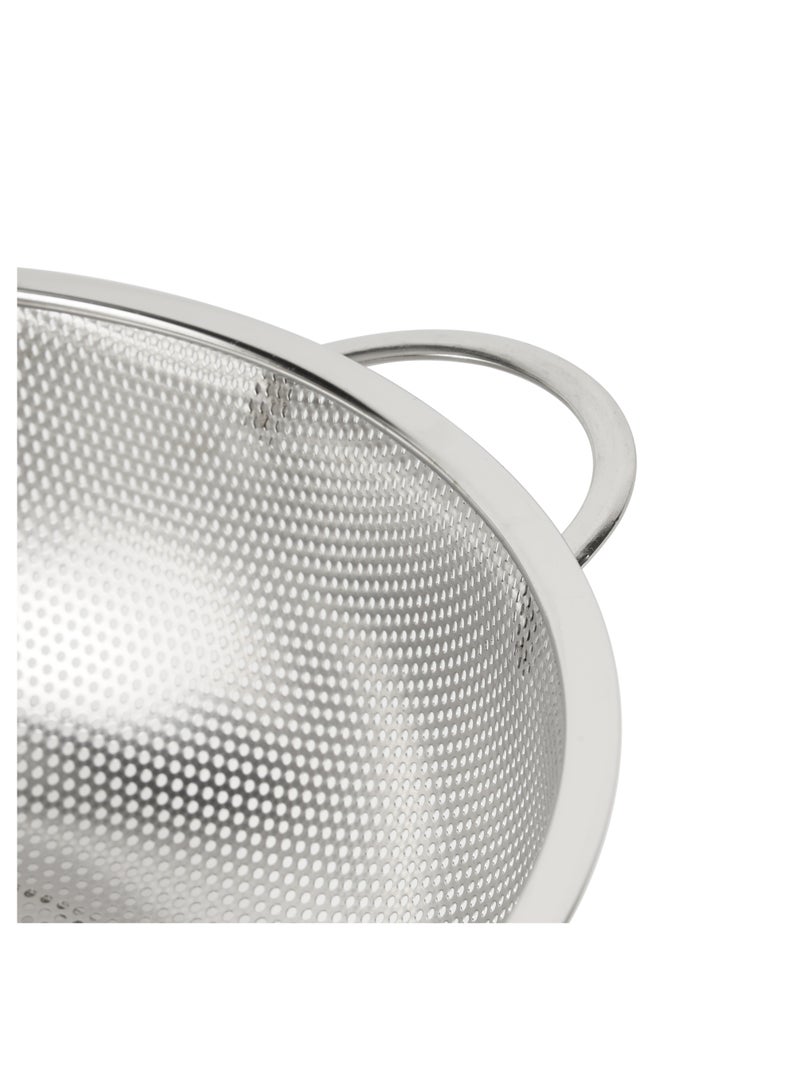 Royalford 28.5 cm Multipurpose Stainless Steel Strainer Basket- RF12684/ Colander with Strong Handles, Perfect for Washing Rice, Fruits, Vegetable and Straining Pasta, Rice, Noodles/ Stylish Design with Micro Perforated Holes Silver - Image 4