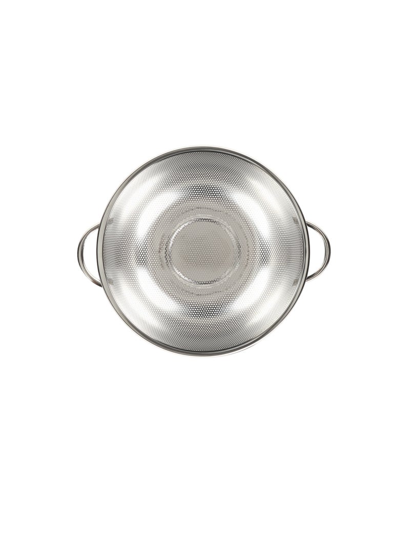 Royalford 28.5 cm Multipurpose Stainless Steel Strainer Basket- RF12684/ Colander with Strong Handles, Perfect for Washing Rice, Fruits, Vegetable and Straining Pasta, Rice, Noodles/ Stylish Design with Micro Perforated Holes Silver - Image 5