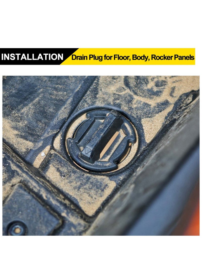 BUNKER INDUST BUNKER INDUST 2 Pcs Twist Floor Drain Plug Trap Seal for 2014/2015/2016/2017/2018/2019 Polaris RZR XP 1000 900 XP 4 Turbo General 8414694  - Image 3