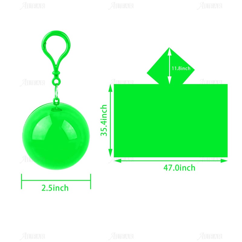 AUEAR, 8 Pack Portable Disposable Emergency Raincoats Waterproof Rain Poncho in A Ball for Traveling Camping Outdoor (Style D, 8 Colors) - Image 2
