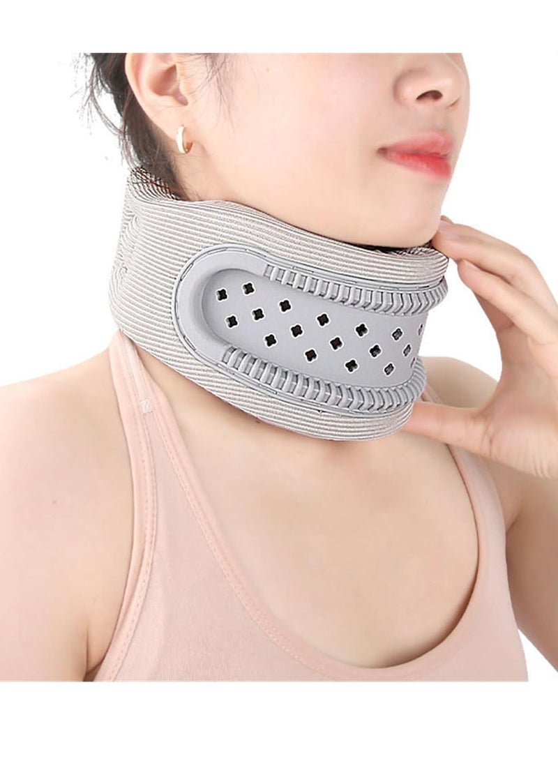 Neck Brace for Neck Pain and Support, Adjustable Cervical Collar for Sleeping, Soft Foam Neck Protectors Wraps Keep Vertebrae Stable and Aligned, Women & Men Cervical Spine Pressure Relief (Grey) - Image 5