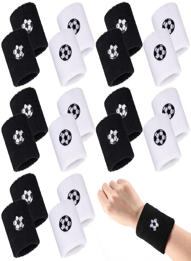 Daifunli 20 Pieces Sports Wristbands Wrist Sweatbands with Ball Pattern Design for Sports Party Birthday Party Favors(Soccer) - Image 1
