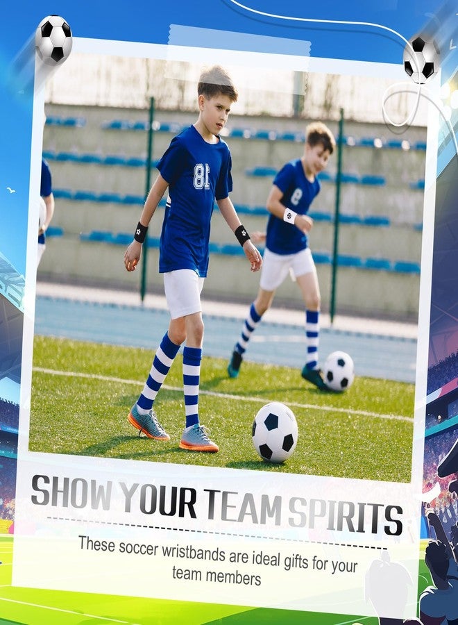 Daifunli 20 Pieces Sports Wristbands Wrist Sweatbands with Ball Pattern Design for Sports Party Birthday Party Favors(Soccer) - Image 5