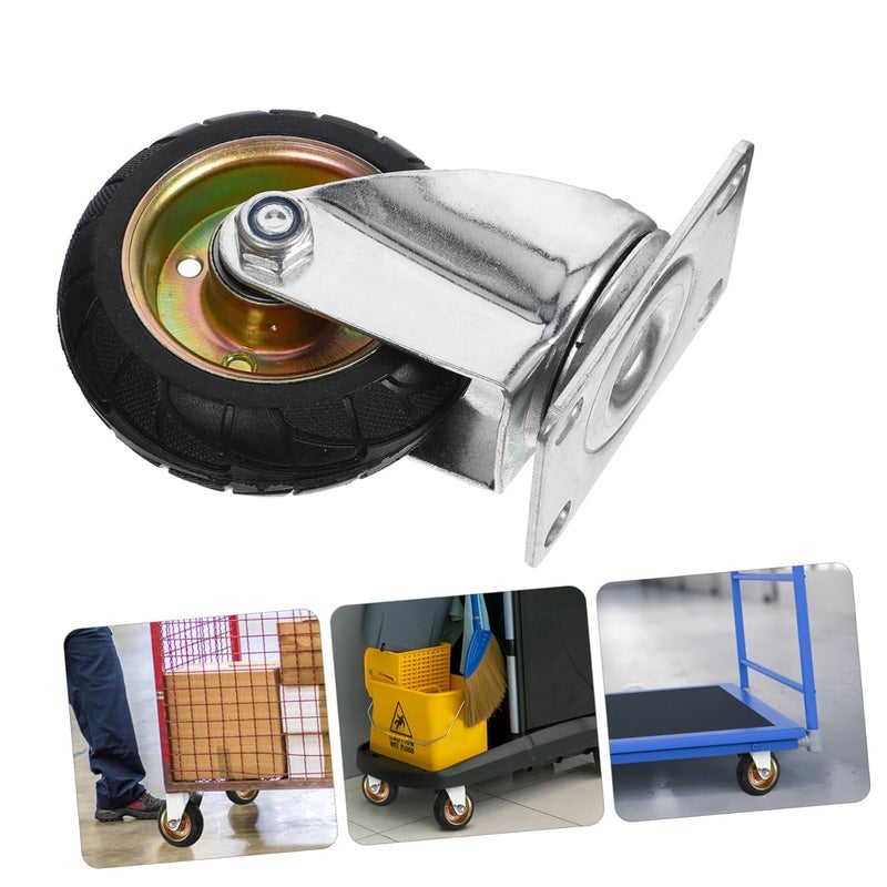 Heavy Duty Caster Wheels with Brake for Trolley Trash Can Cart Indoor Outdoor Use Easy Install - Image 3